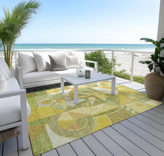 Piper Looms Chantille Abstract ACN1758 Fern Machine Washable Area Rug Outdoor Lifestyle Image Feature