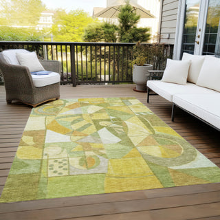 Piper Looms Chantille Abstract ACN1758 Fern Machine Washable Area Rug Outdoor Lifestyle Image Feature