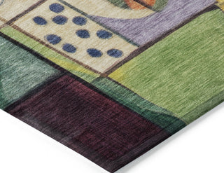 Piper Looms Chantille Abstract ACN1758 Gold Machine Washable Area Rug Corner Image