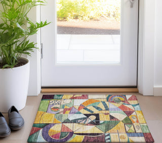 Piper Looms Chantille Abstract ACN1758 Gold Machine Washable Area Rug Scatter Lifestyle Image Feature
