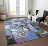Piper Looms Chantille Abstract ACN1758 Green Machine Washable Area Rug Lifestyle Image Feature