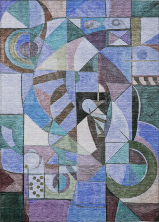 Piper Looms Chantille Abstract ACN1758 Green Machine Washable Area Rug main image