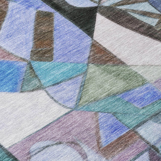 Piper Looms Chantille Abstract ACN1758 Green Machine Washable Area Rug Swatch Image