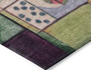 Piper Looms Chantille Abstract ACN1758 Orange Machine Washable Area Rug Corner Image
