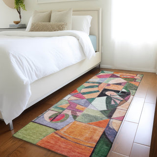 Piper Looms Chantille Abstract ACN1758 Orange Machine Washable Area Rug Runner Lifestyle Image Feature