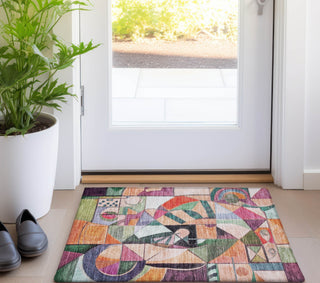 Piper Looms Chantille Abstract ACN1758 Orange Machine Washable Area Rug Scatter Lifestyle Image Feature