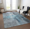 Piper Looms Chantille Modern ACN1759 Blue Machine Washable Area Rug Lifestyle Image Feature