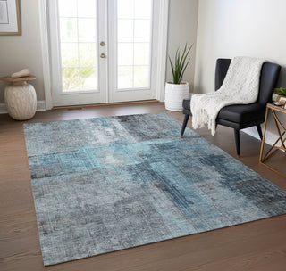 Piper Looms Chantille Modern ACN1759 Blue Machine Washable Area Rug Lifestyle Image Feature