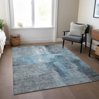 Piper Looms Chantille Modern ACN1759 Blue Machine Washable Area Rug Lifestyle Image Feature