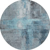 Piper Looms Chantille Modern ACN1759 Blue Machine Washable Area Rug Round Main Image