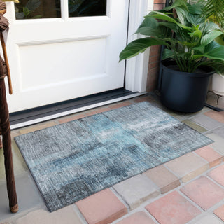 Piper Looms Chantille Modern ACN1759 Blue Machine Washable Area Rug Scatter Outdoor Lifestyle Image Feature