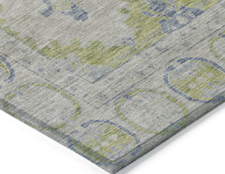 Piper Looms Chantille Border ACN1760 Aloe Machine Washable Area Rug Corner Image
