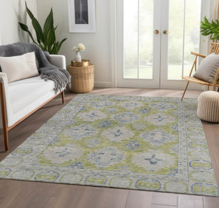 Piper Looms Chantille Border ACN1760 Aloe Machine Washable Area Rug Lifestyle Image Feature