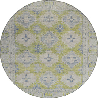 Piper Looms Chantille Border ACN1760 Aloe Machine Washable Area Rug Round Main Image