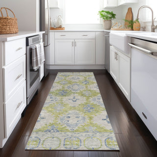 Piper Looms Chantille Border ACN1760 Aloe Machine Washable Area Rug Runner Lifestyle Image Feature