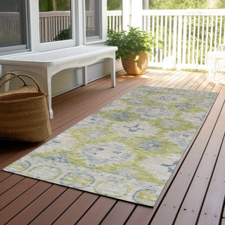 Piper Looms Chantille Border ACN1760 Aloe Machine Washable Area Rug Runner Outdoor Lifestyle Image Feature