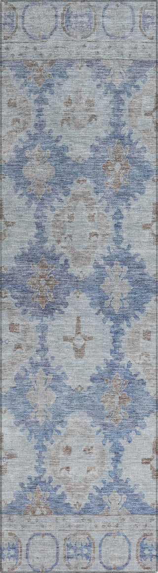 Piper Looms Chantille Border ACN1760 Blue Machine Washable Area Rug Runner Main Image