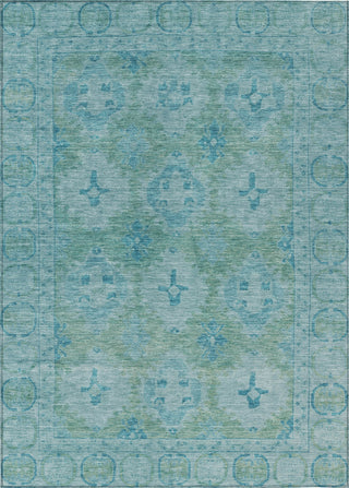 Piper Looms Chantille Border ACN1760 Teal Machine Washable Area Rug main image