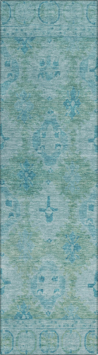 Piper Looms Chantille Border ACN1760 Teal Machine Washable Area Rug Runner Main Image