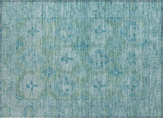 Piper Looms Chantille Border ACN1760 Teal Machine Washable Area Rug Scatter Main Image