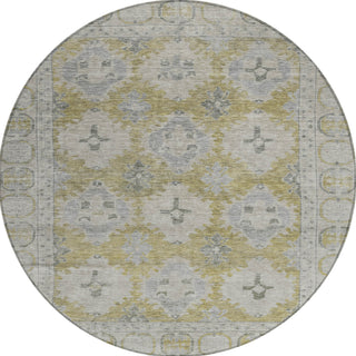 Piper Looms Chantille Border ACN1760 Wheat Machine Washable Area Rug Round Main Image