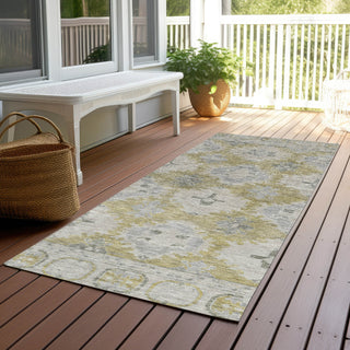 Piper Looms Chantille Border ACN1760 Wheat Machine Washable Area Rug Runner Outdoor Lifestyle Image Feature