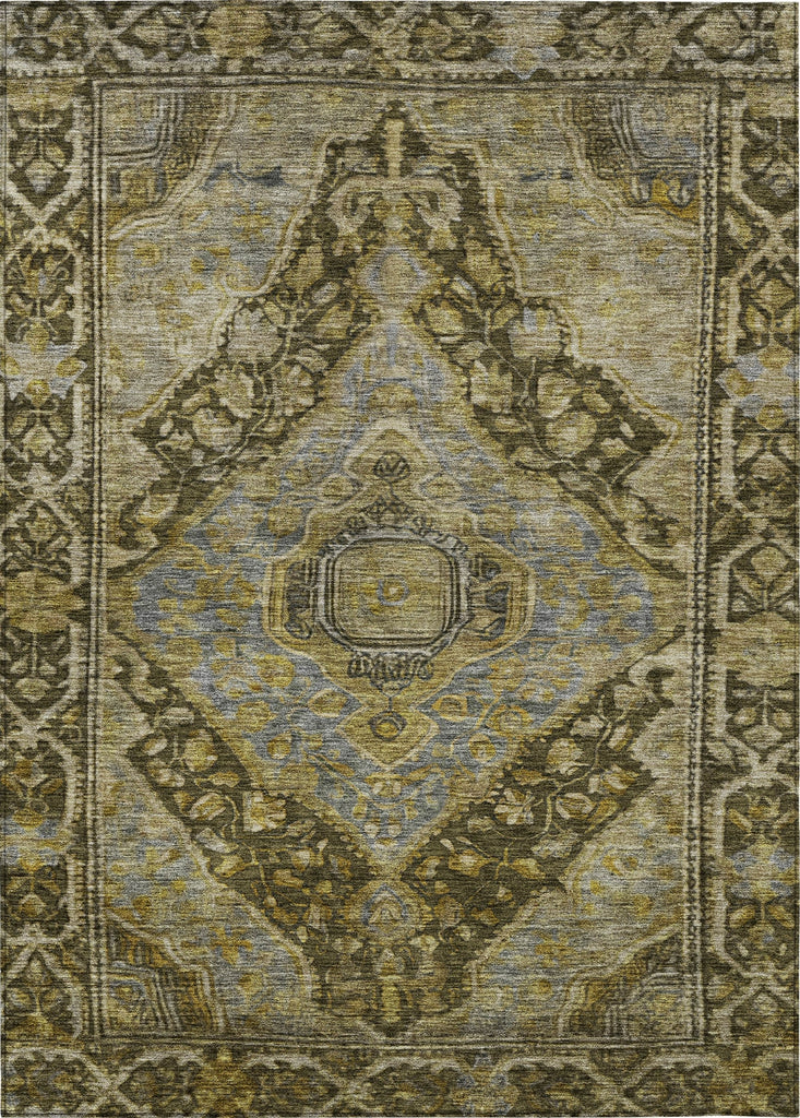 Piper Looms Chantille Border ACN1761 Brown Machine Washable Area Rug main image