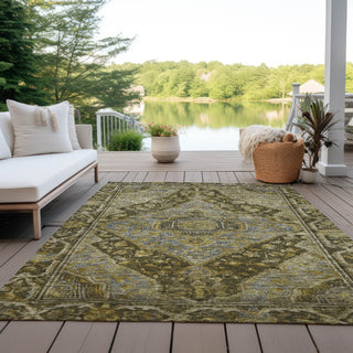 Piper Looms Chantille Border ACN1761 Brown Machine Washable Area Rug Outdoor Lifestyle Image Feature