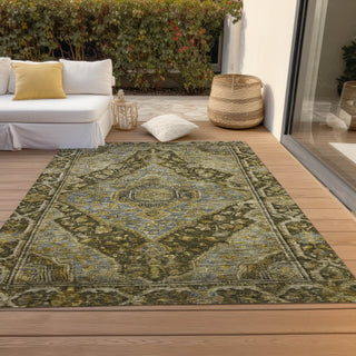 Piper Looms Chantille Border ACN1761 Brown Machine Washable Area Rug Outdoor Lifestyle Image Feature