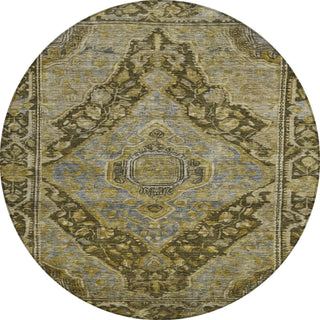 Piper Looms Chantille Border ACN1761 Brown Machine Washable Area Rug Round Main Image
