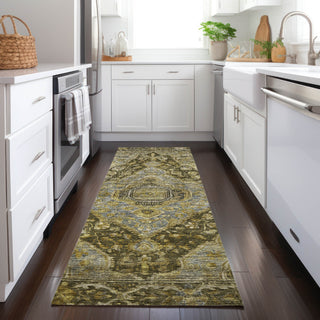 Piper Looms Chantille Border ACN1761 Brown Machine Washable Area Rug Runner Lifestyle Image Feature