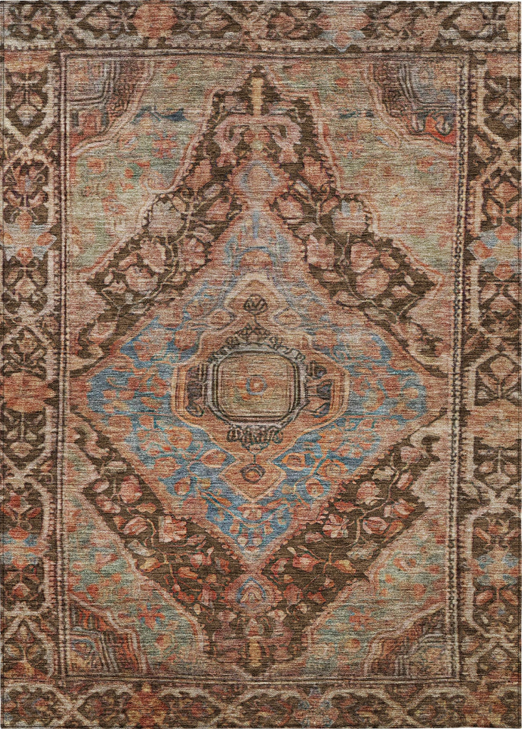 Piper Looms Chantille Border ACN1761 Chocolate Machine Washable Area Rug main image