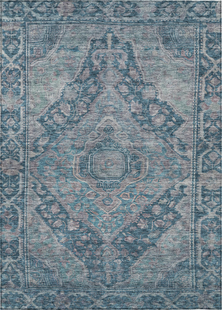 Piper Looms Chantille Border ACN1761 Denim Machine Washable Area Rug main image