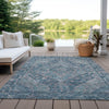 Piper Looms Chantille Border ACN1761 Denim Machine Washable Area Rug Outdoor Lifestyle Image Feature