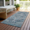 Piper Looms Chantille Border ACN1761 Denim Machine Washable Area Rug Runner Outdoor Lifestyle Image Feature