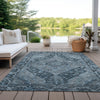 Piper Looms Chantille Border ACN1761 Navy Machine Washable Area Rug Outdoor Lifestyle Image Feature