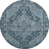 Piper Looms Chantille Border ACN1761 Navy Machine Washable Area Rug Round Main Image