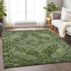 Piper Looms Chantille Border ACN1761 Olive Machine Washable Area Rug Lifestyle Image Feature