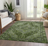 Piper Looms Chantille Border ACN1761 Olive Machine Washable Area Rug Lifestyle Image Feature