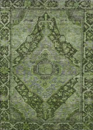Piper Looms Chantille Border ACN1761 Olive Machine Washable Area Rug main image