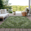 Piper Looms Chantille Border ACN1761 Olive Machine Washable Area Rug Outdoor Lifestyle Image Feature