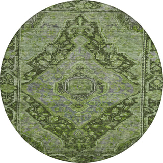 Piper Looms Chantille Border ACN1761 Olive Machine Washable Area Rug Round Main Image