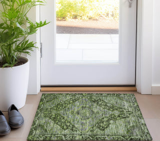 Piper Looms Chantille Border ACN1761 Olive Machine Washable Area Rug Scatter Lifestyle Image Feature