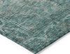 Piper Looms Chantille Border ACN1761 Teal Machine Washable Area Rug Corner Image
