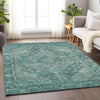 Piper Looms Chantille Border ACN1761 Teal Machine Washable Area Rug Lifestyle Image Feature