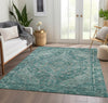 Piper Looms Chantille Border ACN1761 Teal Machine Washable Area Rug Lifestyle Image Feature