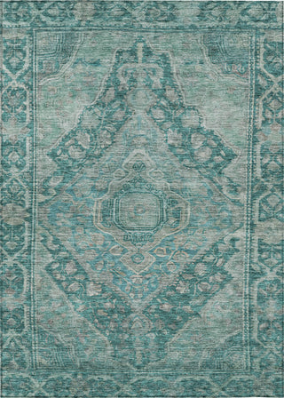Piper Looms Chantille Border ACN1761 Teal Machine Washable Area Rug main image