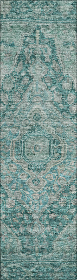 Piper Looms Chantille Border ACN1761 Teal Machine Washable Area Rug Runner Main Image