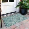 Piper Looms Chantille Border ACN1761 Teal Machine Washable Area Rug Scatter Outdoor Lifestyle Image Feature