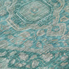 Piper Looms Chantille Border ACN1761 Teal Machine Washable Area Rug Swatch Image
